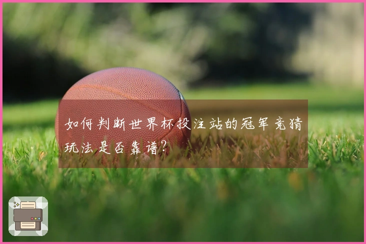 如何判断世界杯投注站的冠军竞猜玩法是否靠谱？